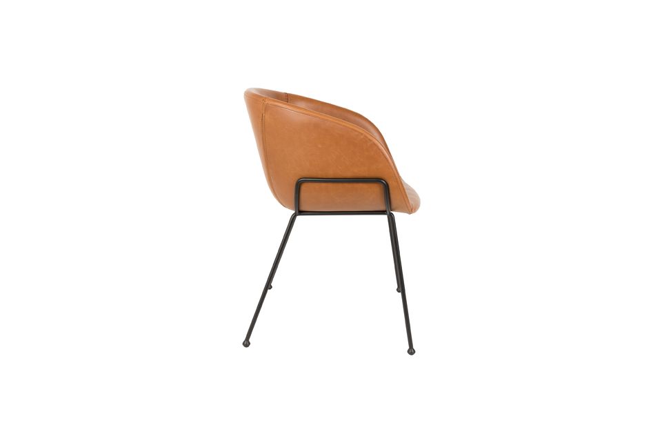 Fauteuil en cuir PU marron Feston - 10