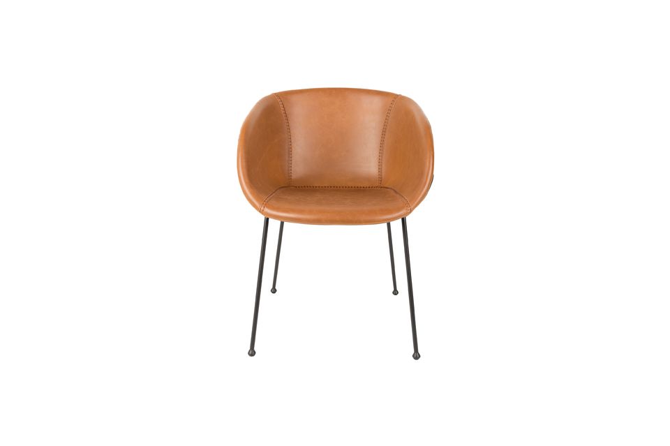Fauteuil en cuir PU marron Feston - 11