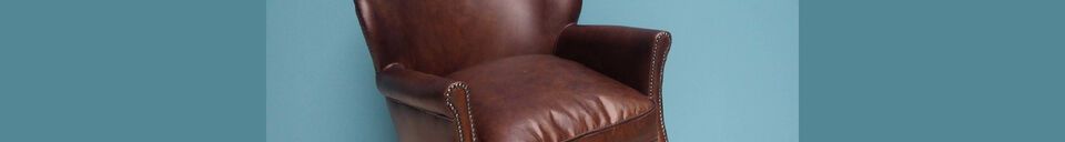 Mise en avant matière Fauteuil en cuir Turner