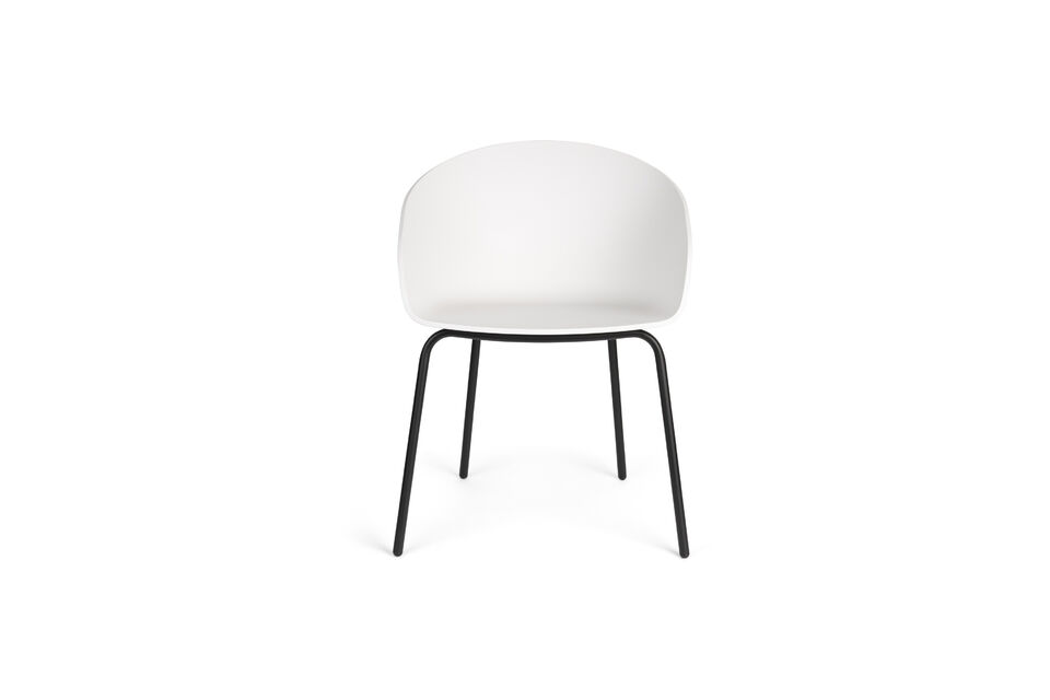 Fauteuil en plastique blanc et noir Void Zuiver