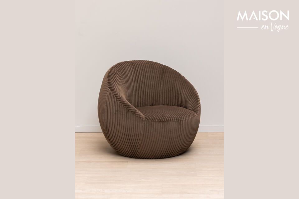 Fauteuil en polyester marron Moka Chehoma