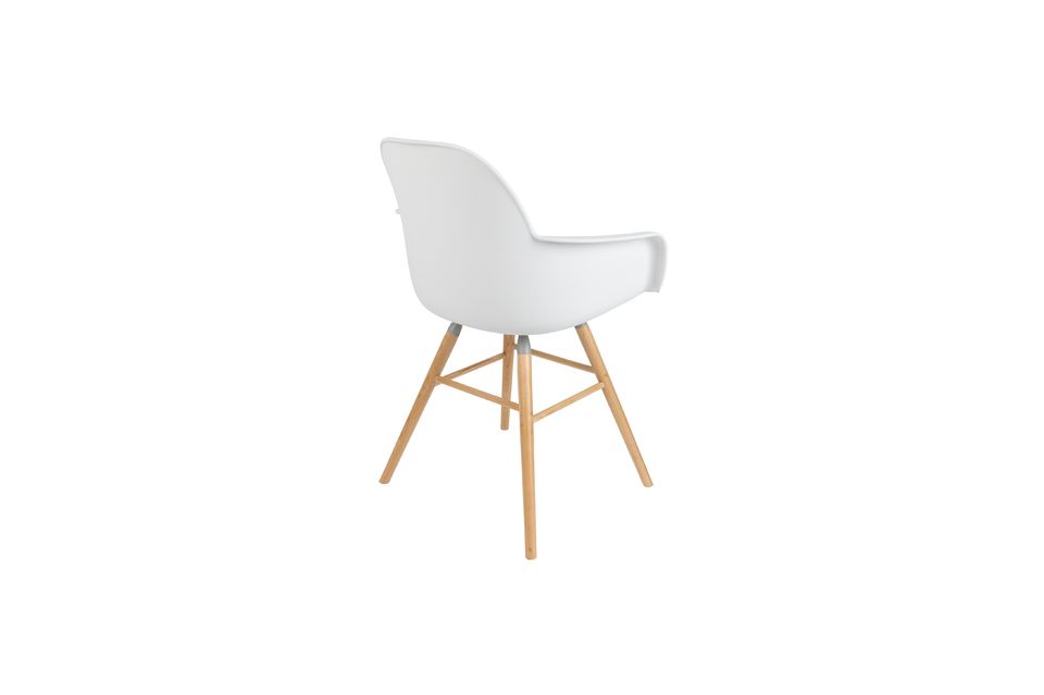 Fauteuil en polypropylène blanc et bois Albert Kuip - 13