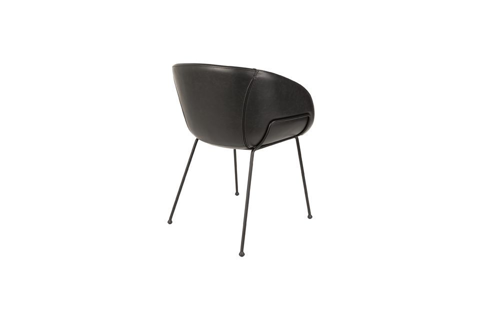 Fauteuil en similicuir noir Feston - 8