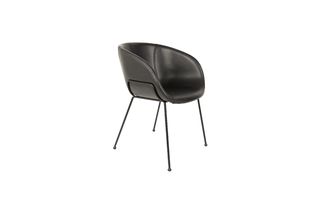 Fauteuil en similicuir noir Feston