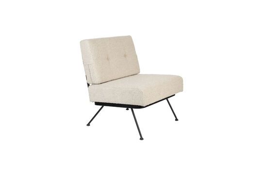 Fauteuil en tissu beige Bowie
