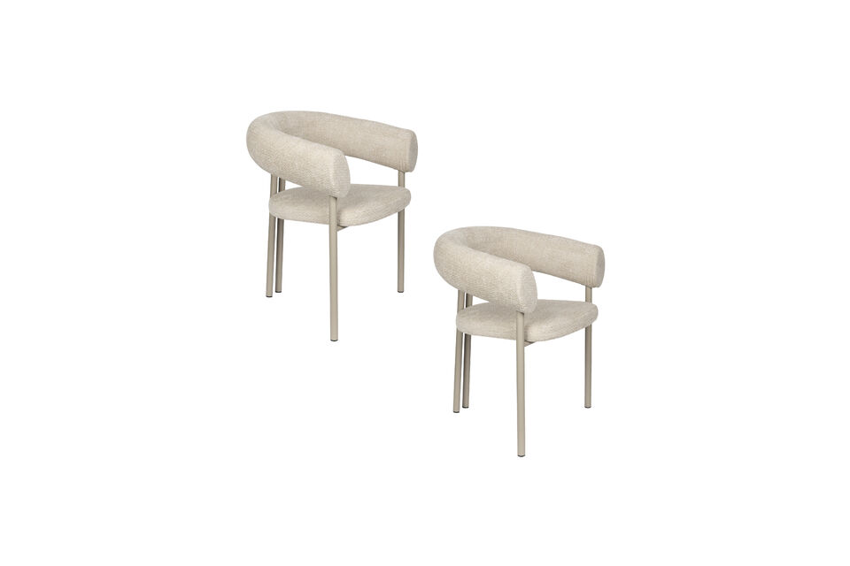 Fauteuil en tissu beige Heels - 8