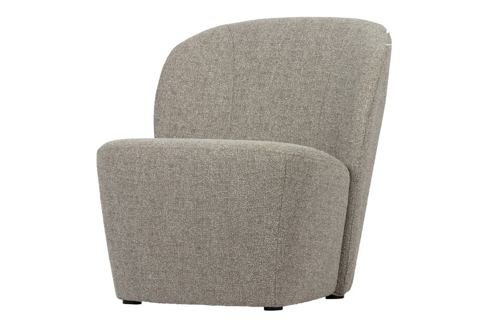 Le fauteuil en tissu beige Lofty fin et élégant de la collection VTwonen 100% polyester dans une