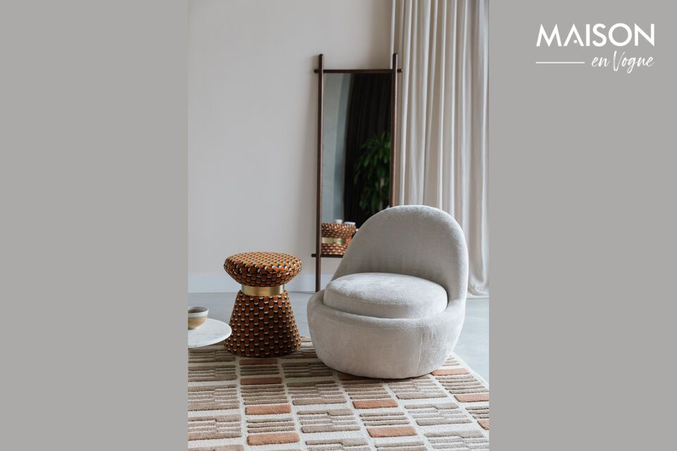 Fauteuil en tissu blanc Nash White Label