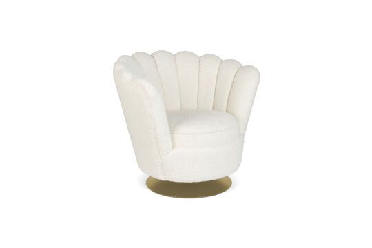 Fauteuil en tissu blanc Shells Détouré