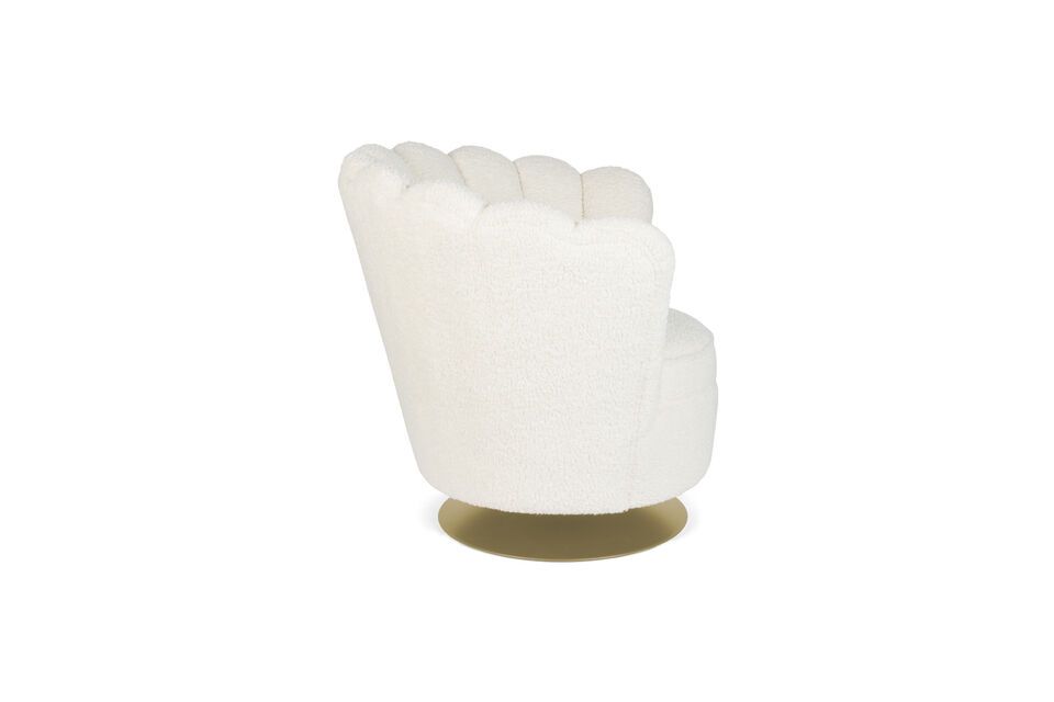 Fauteuil en tissu blanc Shells - 6