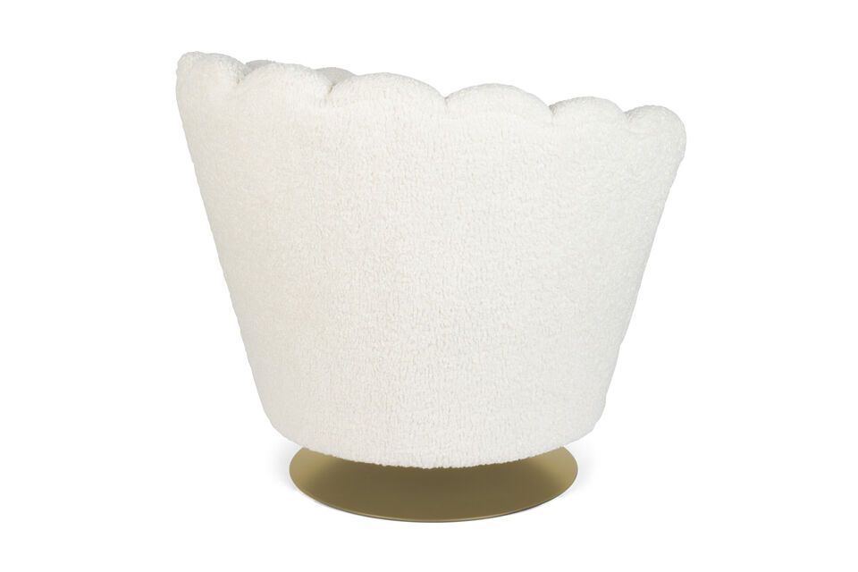 Fauteuil en tissu blanc Shells - 7