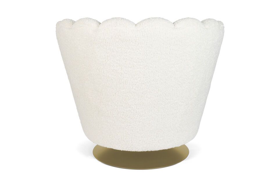 Fauteuil en tissu blanc Shells - 8