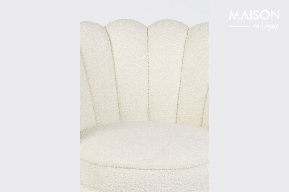 Fauteuil en tissu blanc Shells - 10