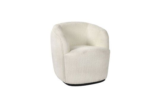 Fauteuil en tissu bouclé blanc Porterville Détouré