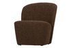 Miniature Fauteuil en tissu bouclé marron Lofty 3