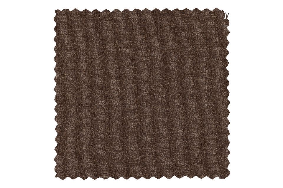 Fauteuil fin et élégant en tissu bouclé marron