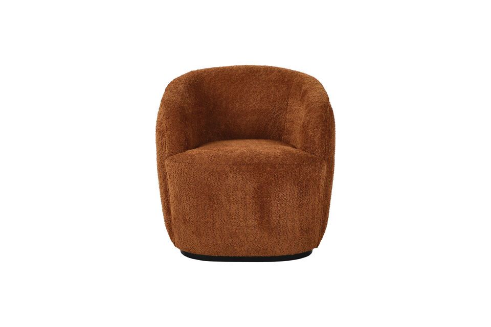 Fauteuil en tissu bouclé rouille Porterville Pomax