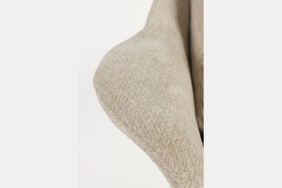 Fauteuil en tissu et bois d'eucalyptus Beige Philly - 8