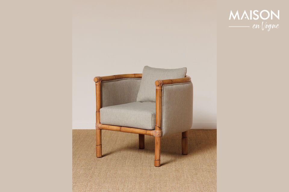 Fauteuil en tissu gris Empire Chehoma
