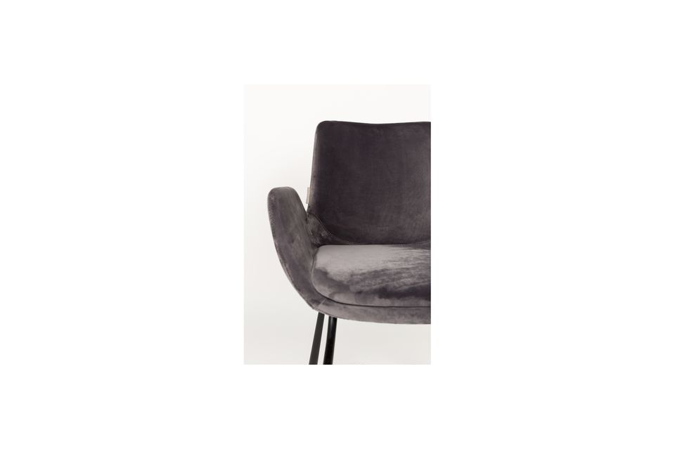 Fauteuil en tissu gris foncé Brit - 6