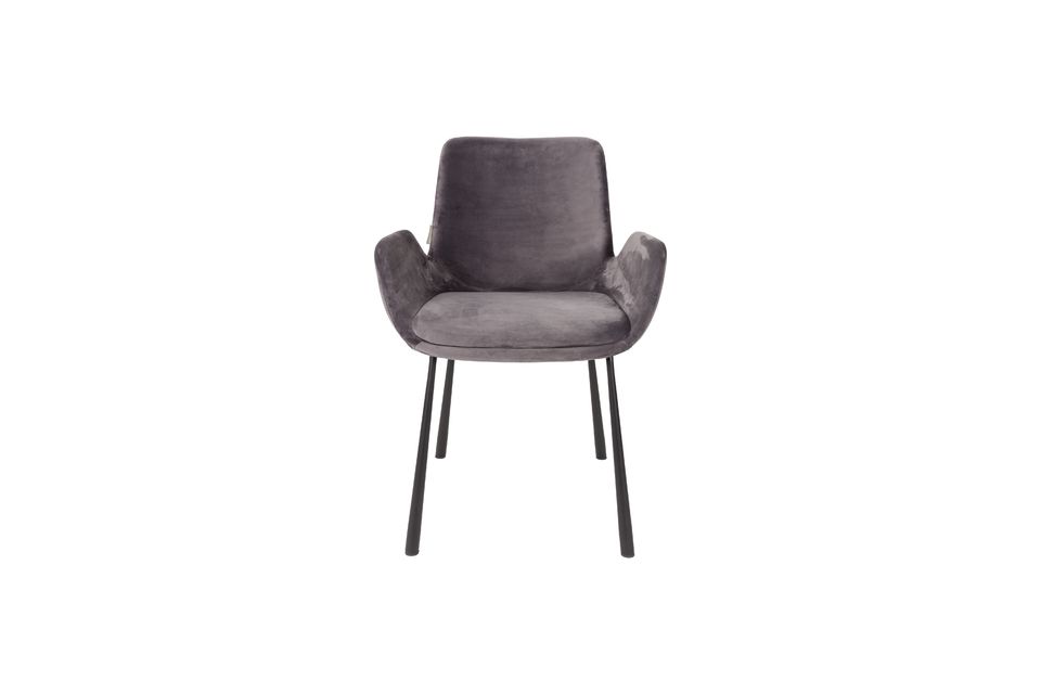 Fauteuil en tissu gris foncé Brit - 10
