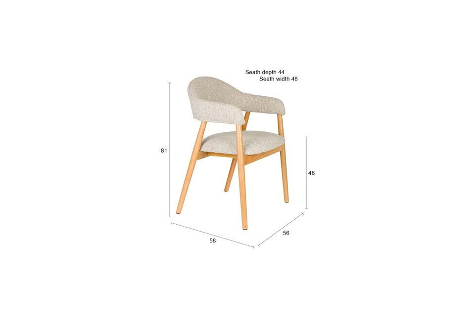 Fauteuil en tissu marron clair Indy - 8
