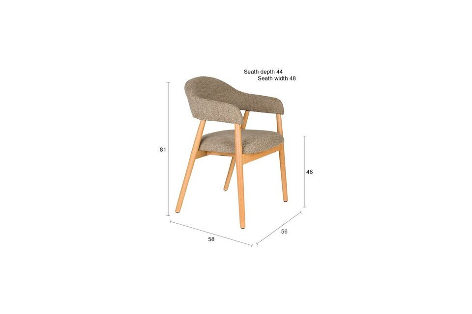 Fauteuil en tissu marron foncé Indy - 8