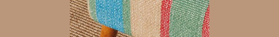Mise en avant matière Fauteuil en tissu multicolore Indiana