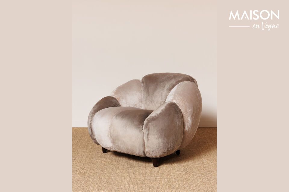 Fauteuil en tissu taupe Mercurio Chehoma