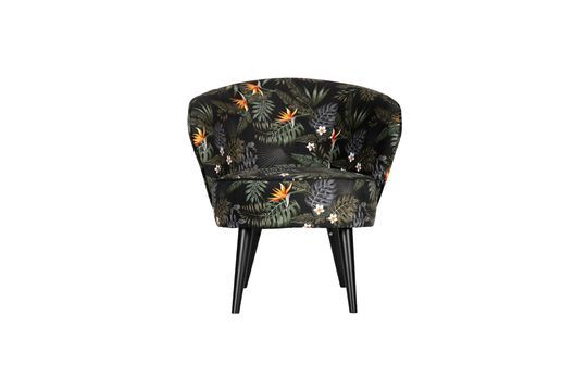 Fauteuil en velour imprimé de fleurs Bo Détouré