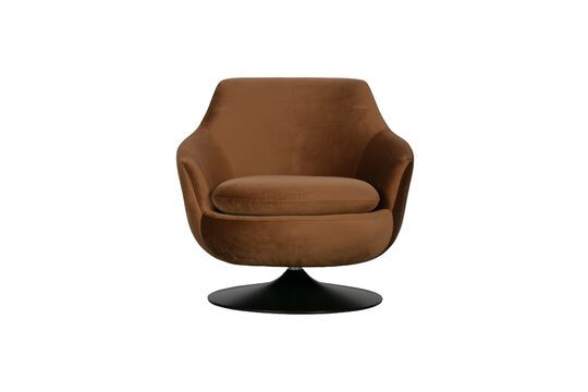 Fauteuil en velour marron Jada Détouré