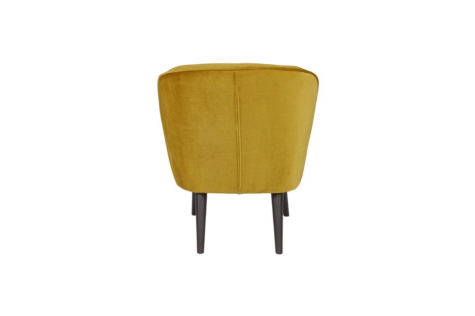 Fauteuil en velour ocre Sara - 5