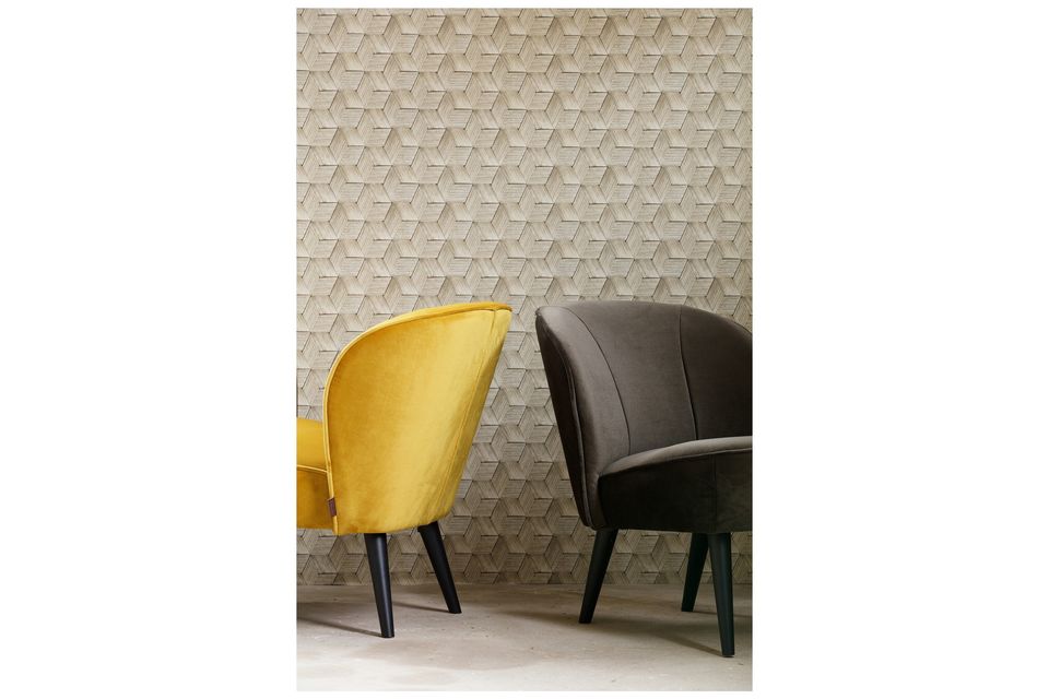 Le fauteuil en velours ocre Sara