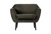 Miniature Fauteuil en velour vert chaud Rocco 1
