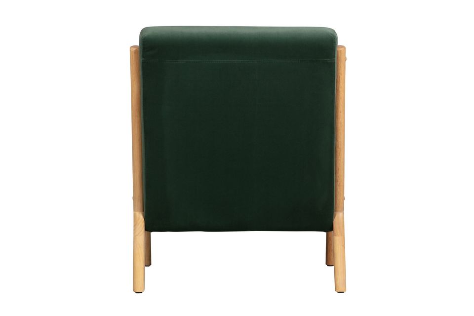 Fauteuil confortable en velours et bois d'hévea