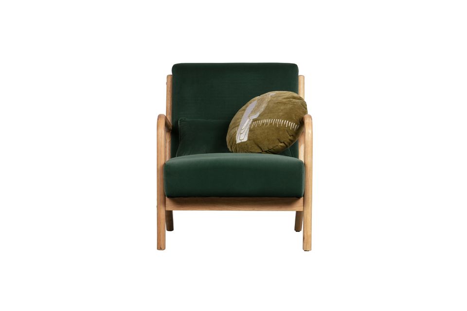 Fauteuil en velour vert Mark - 4