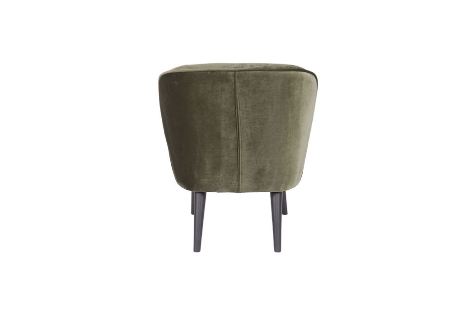 Fauteuil en velour vert Sara - 5