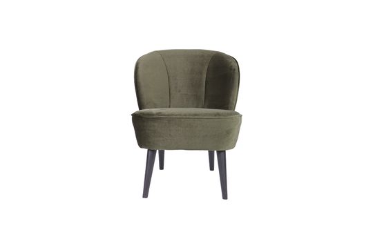 Fauteuil en velour vert Sara Détouré