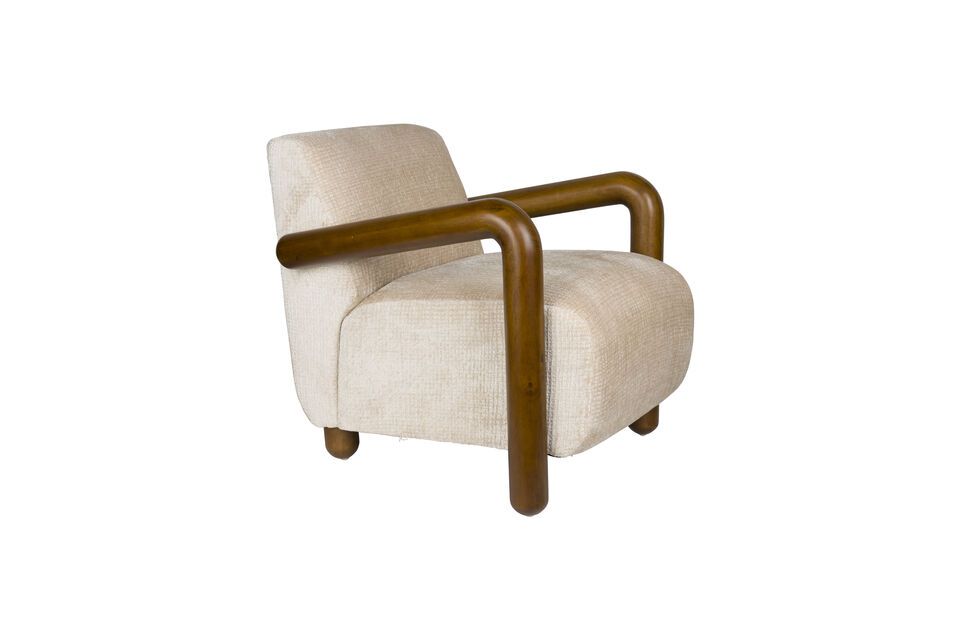 Fauteuil en velours beige Robinson DutchBone