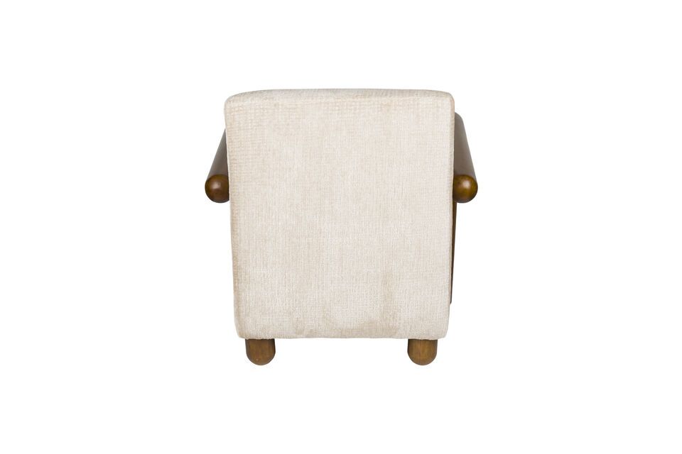 Fauteuil en velours beige Robinson - 6