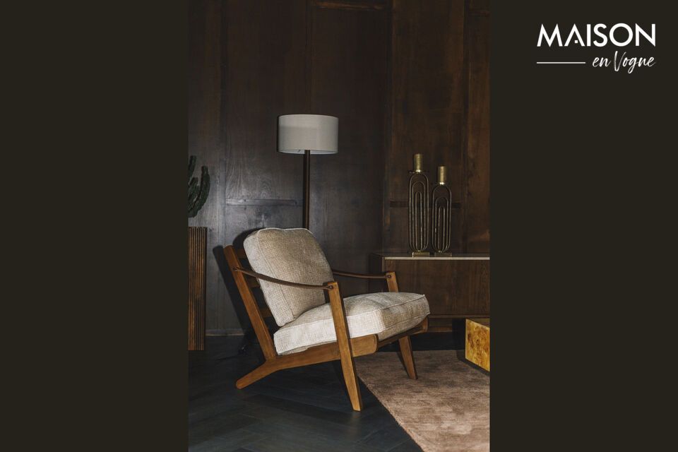 Fauteuil en velours beige Washington DutchBone