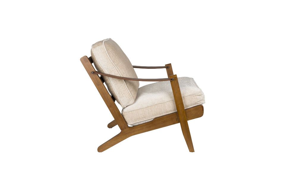 Fauteuil en velours beige Washington - 9
