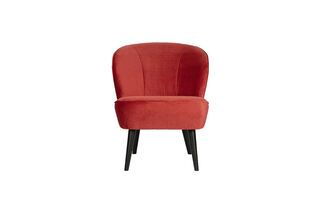 Fauteuil en velours framboise Sara