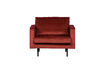 Miniature Fauteuil en velours marron châtain RODEO 1
