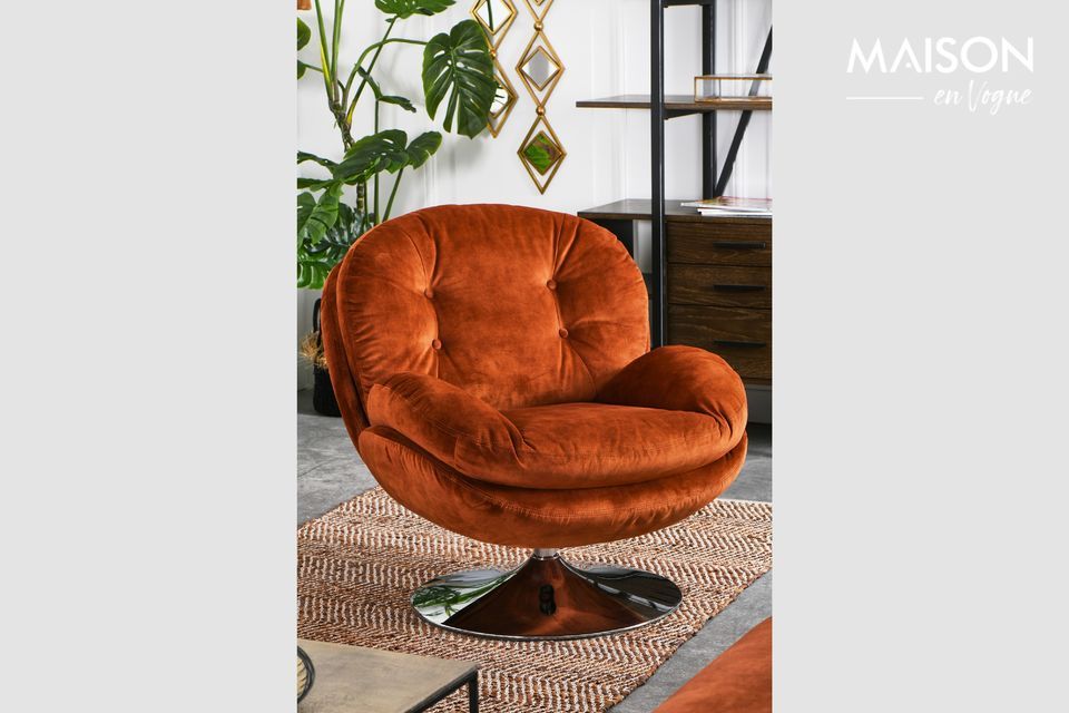 Fauteuil en velours marron Memento Fox Athezza