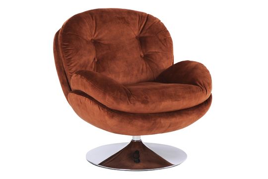 Fauteuil en velours marron Memento Fox Détouré