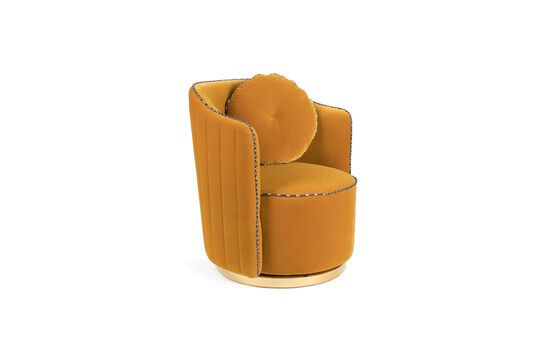 Fauteuil en velours ocre Sassy Détouré