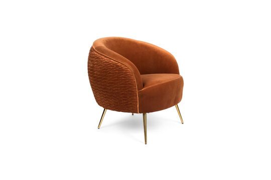 Fauteuil en velours orange So Curvy