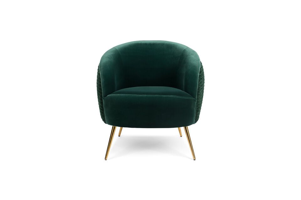 Fauteuil en velours vert foncé Curvy - 4