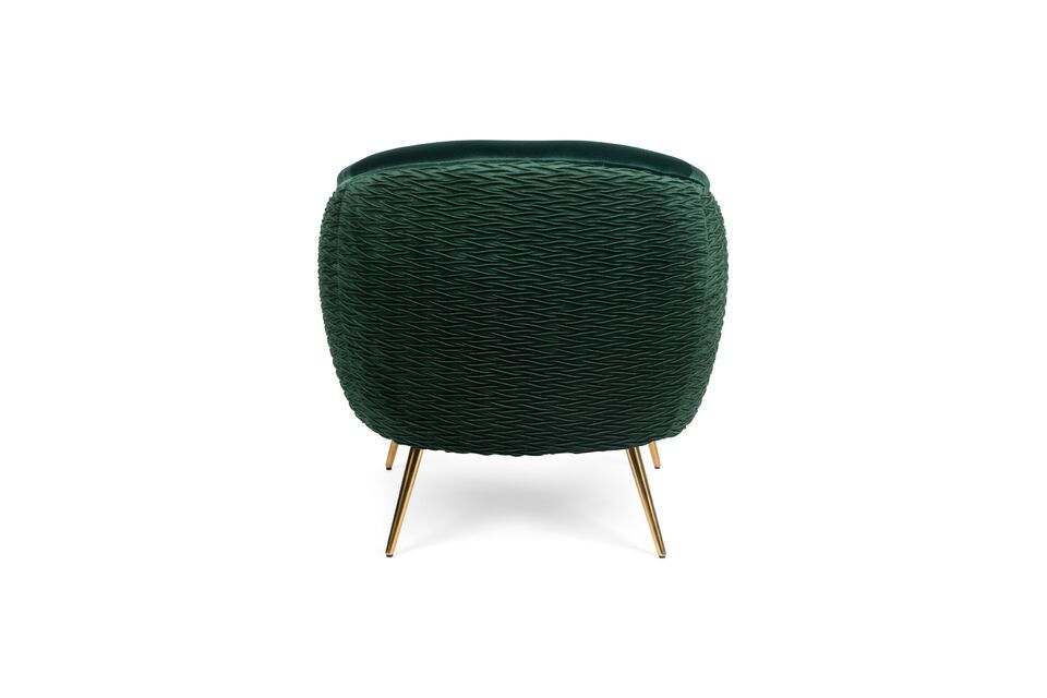 Fauteuil en velours vert foncé Curvy - 3